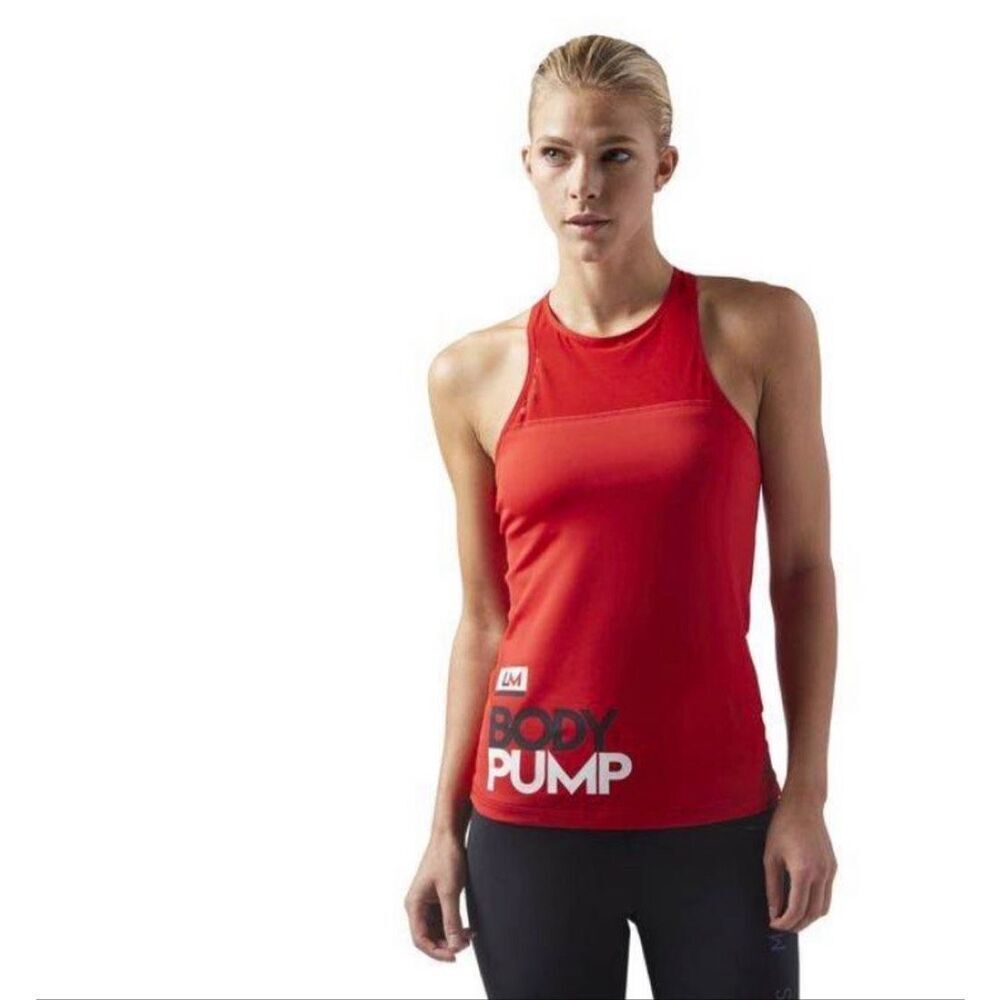 LES MILL Reebok Long Bra Training Top Criss-Cross Racerback High-Neck Women’s S